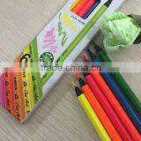 7" Standard Size Triangular Shape Black Wood Neon Color Pencil thumbnail-2