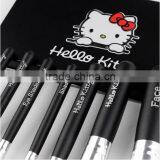 Mini 7pcs Tin Box Black Kitty Make up Bucket Brushes Makeup Sets thumbnail-5