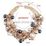 Europe New Ladies' Fashion Exaggerated Beaded Necklace to Restore Ancient Ways Costly Pearl Clavicle Short Chain thumbnail-2