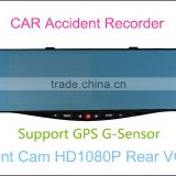 HD 1080P Front and Rear Two Cam Car Video Camera Recorder With GPS