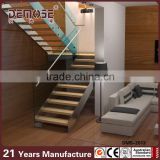 interior steel wood "L" shaped stairs/ profile stairs models