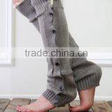 Fancy Girls Leg Warmers With Lace and Buttons
