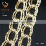 4mm Thick Light Gold Color Pattern Chain