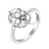 Chic Clear Zircon Ellipse and Flower Shaped Women Engagement Ring thumbnail-2