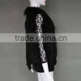 Natural Stylish Fashion Women's Knitted Genuine Rabbit Fur Vest thumbnail-3