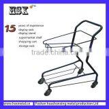 Powder Coat Supermarket Shopping Trolley Cart With 2 Baskets HSX-S487 thumbnail-1