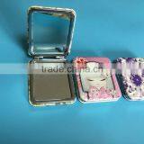 Fashion Round Compact Mirror 7cm pu Leather Pocket Mirror Travel Double Side Cosmetic Mirror thumbnail-4