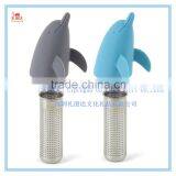 HOT! Set of 2 Loose SiliconeTea Infuser Strainer With Drip Tray, Cute Silicone Leaf Handle As the Lid With Stainless Steel Ball