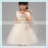 Wedding Girls beading Bows ball gowns flower Dress Kids Princess Mesh tutu floral party Dress garments Pageant Dress for Girls