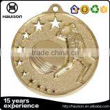 Personalized Custom Hollow Out Casting Embossed Iron Zinc Alloy Antique Gold Brass Plated Football WW2 Sport Medal With Ribbon thumbnail-3