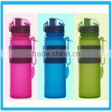 500ML LFGB&FDA Standard Collapsible Silicone Bottle,Portable Camping Outdoor Use Folding Water Bootle