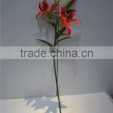 Dry Flower Artificial Two Flowers Two Buds Lily Fabric Flower thumbnail-5