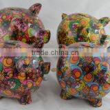New Design Ceramic Flower Painting Children's Piggy Money Box thumbnail-1