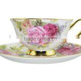 200ml Bone China European Style Tea Cup With Saucer Set for Promotion Gift