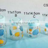 Different Size Cute Shell Glass Storage Candy Jar With Painting thumbnail-1