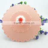 Food grade silicone rubber Anti-dust Airtight Seal Silicone Drink Cup Lids with Cake shape