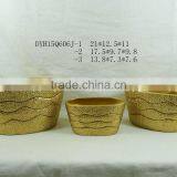 Golden Color Terracotta Flower Pot Christmas Various Shape Ceramic Flower Pot thumbnail-4