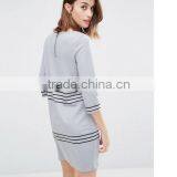 Shift Dresses, Loose Casual Short Sleeve Stripe Fashion Dress thumbnail-4