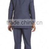Blue And White Pinstriped Wool Two-Button Suit (SHT1109) thumbnail-2