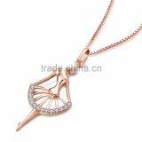 Hot Selling Diamond Necklace Fan Rose Gold Necklace thumbnail-2