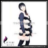 CX-G-B-248 Excellent Turkey Feather Girls Fur Vest thumbnail-2