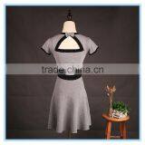 Modern Knit Halter Dress Hollow Out Back Sexy Mature New Ladies Dress thumbnail-3