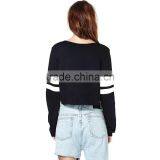 New Hip Hop Women Crop Tops Patchwork Long Sleeve Casual Loose Pullover Bomber Sweatshirt thumbnail-6