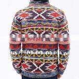 Multi-colored Ethnic Design Zipper Men Sweater Southwestern Patterns Cardigan thumbnail-2