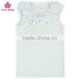 Customized Design Plain White Color Cap Sleeve Girls Summer Top LBF2015122502 thumbnail-2