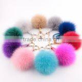 Myfur Custom Beautiful Colors Large Fox Fur Ball Phone Pendant Fox Fur Pompom Key Chain thumbnail-6