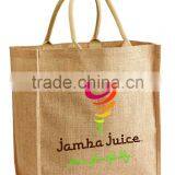 Eco-Friendly Jute Shopping Tote Bag - Features Shoulder Length Cotton Webbed Handles and Comes With Your Logo. thumbnail-1