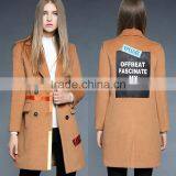 2017 Latest Designs Lady Formal Stripe Winter Long Coat for Women thumbnail-1