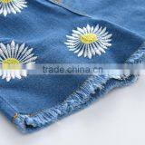 New Fashion Wholesale Kids Jeans Denim Flower Shorts for Baby Girls thumbnail-3