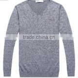 The long sleeve black/white front stripes design knitting pullover casual men knitted sweater