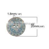 Wood Sewing Buttons Scrapbooking 2 Holes Round At Random Chakra Pattern 20mm Dia thumbnail-2