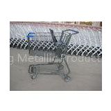 Supermarket Wire Shopping Basket With Wheels , Commercial Shopping Trolley