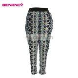 Hot Sale Old Lady Paisley Printed Casual Pants Pencil Trousers