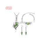 Fashion Diamond Jewelry Set Necklace + Bracelet + Erring Jewelry Set Ladies Women Crystal 3 Piece Costume Jewelry thumbnail-6