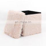 New Design Plush Folding Stool Storage Stool Ottoman With Storage thumbnail-7