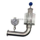 1" Pressure Adjustable Air Pressure Relief Valve Vent Control Valve With Gauge for Air Exhaust on Brewery Tank thumbnail-2