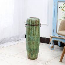 Air Bubble Glaze Modern Simple Fashion Green Large Ceramic Vase With Ring For Office Decor thumbnail-3