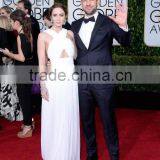 2015 Free Shipping Golden Globe Awards White Floor Length Sleeveless Evening Dress