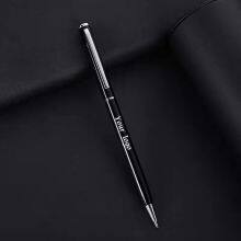 Slim Hotel Custom Pens Skinny Metal Twist Action Ballpoint Pen With Silver Accents Logo By Blue Rose Promotion thumbnail-4