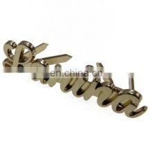 Custom Handbag Hardware Zinc Alloy Gold Engraved English Letters Alphabet Metal Brand Logo Plated For Bags thumbnail-4