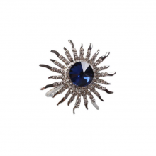 Sparkling Blue Artificial Crystal Diamond Sun Flower Rhinestones Napkin Rings Holders thumbnail-5