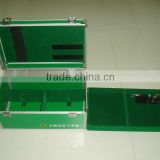 green aluminum carrying medical case with compartments