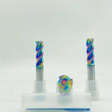 High Gloss Rainbow Coated 3 Flute Aluminum End Mill 8×24×75mm, Tungsten Carbide CNC Cutter For Non-Ferrous Metal CNC Machining & Cutting thumbnail-5