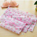 Printed rose flower washing laundry net bag