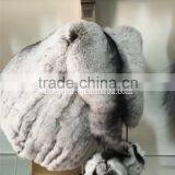 High Quality Cute and Fancy Real Rabbit With Silver Fox Fur Christmas Hat thumbnail-4