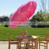 Pink Lemonade Raffia Beach Umbrella